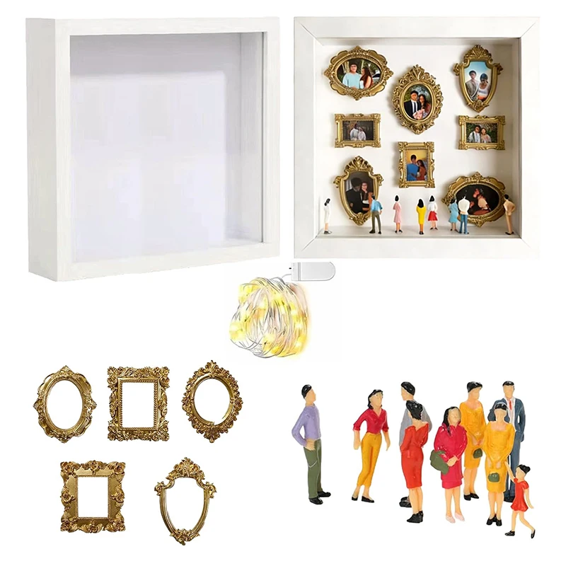 DIY Cat Silhouette Museum Box, LED Light Photo Display Case