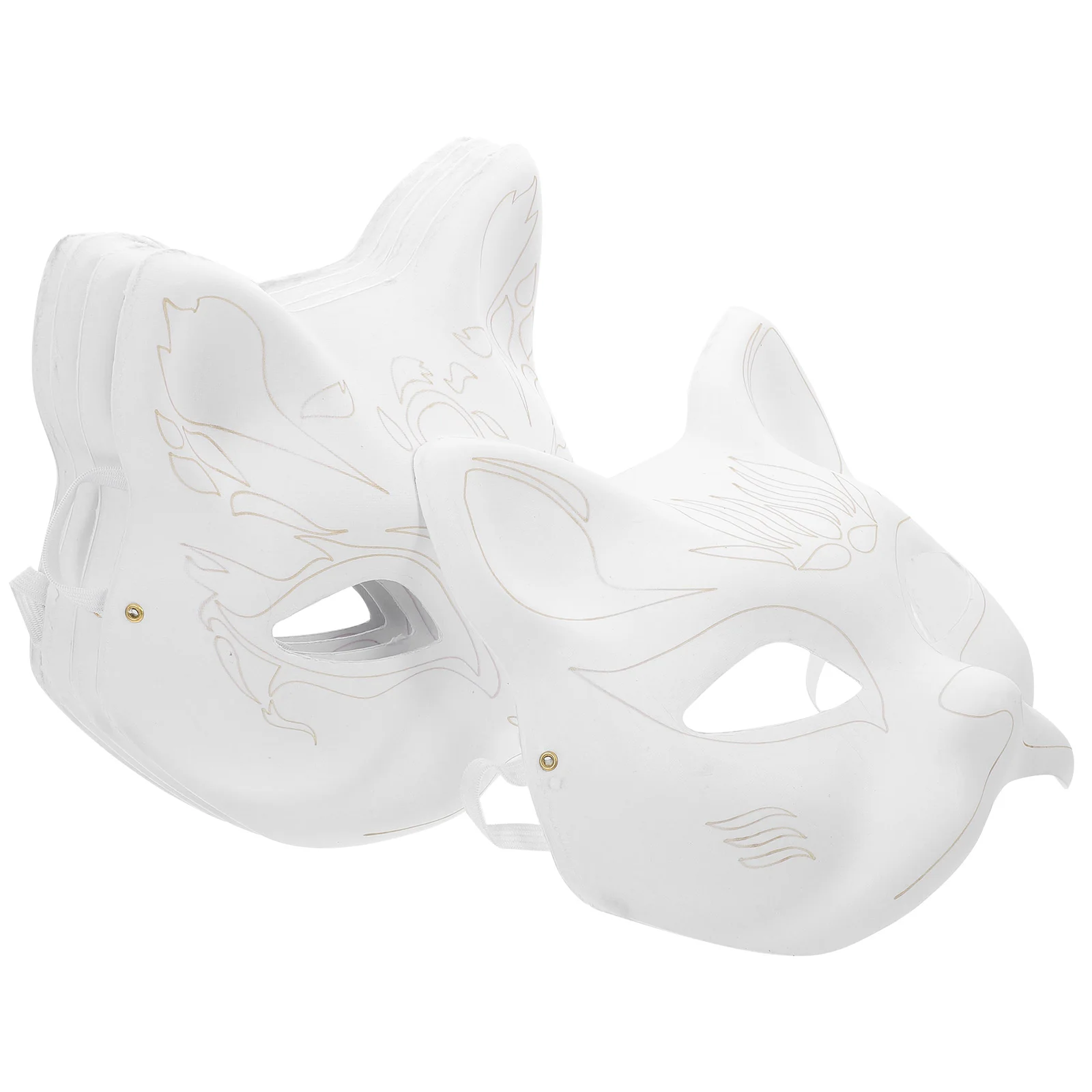 

5pcs Cat Face Lightweight Comfortable DIY Blank Halloween Party Prom Masquerade Animal Paintable Paper Masks Cosplay Craft