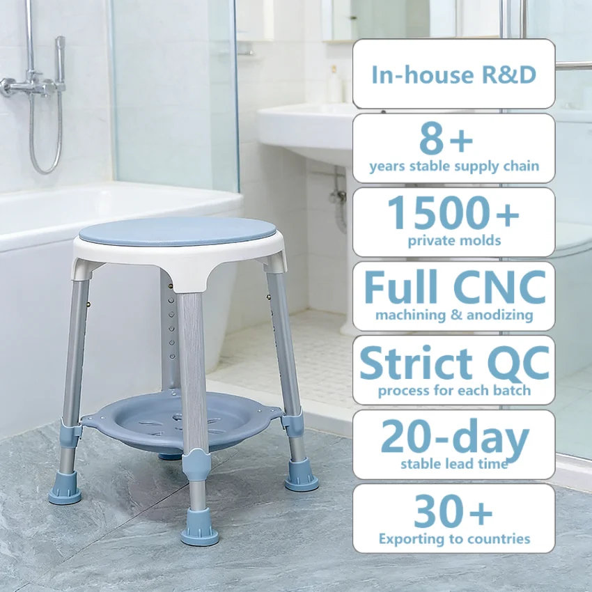 

Simplywalk Aluminum Alloy 136KG Bath Shower Chair Round Tub Handicapped UKCA OEM ODM Service