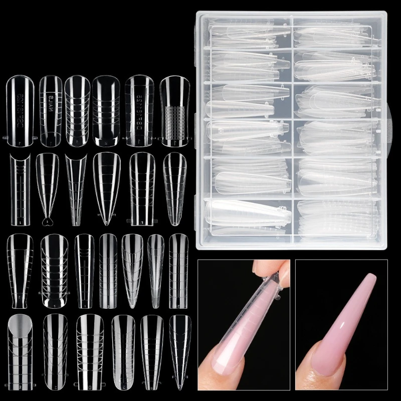 

New Nail Form Extension False Nail Tips Quick Building Gel Molds Full Cover Large Size Acrylic Nail Top Forms