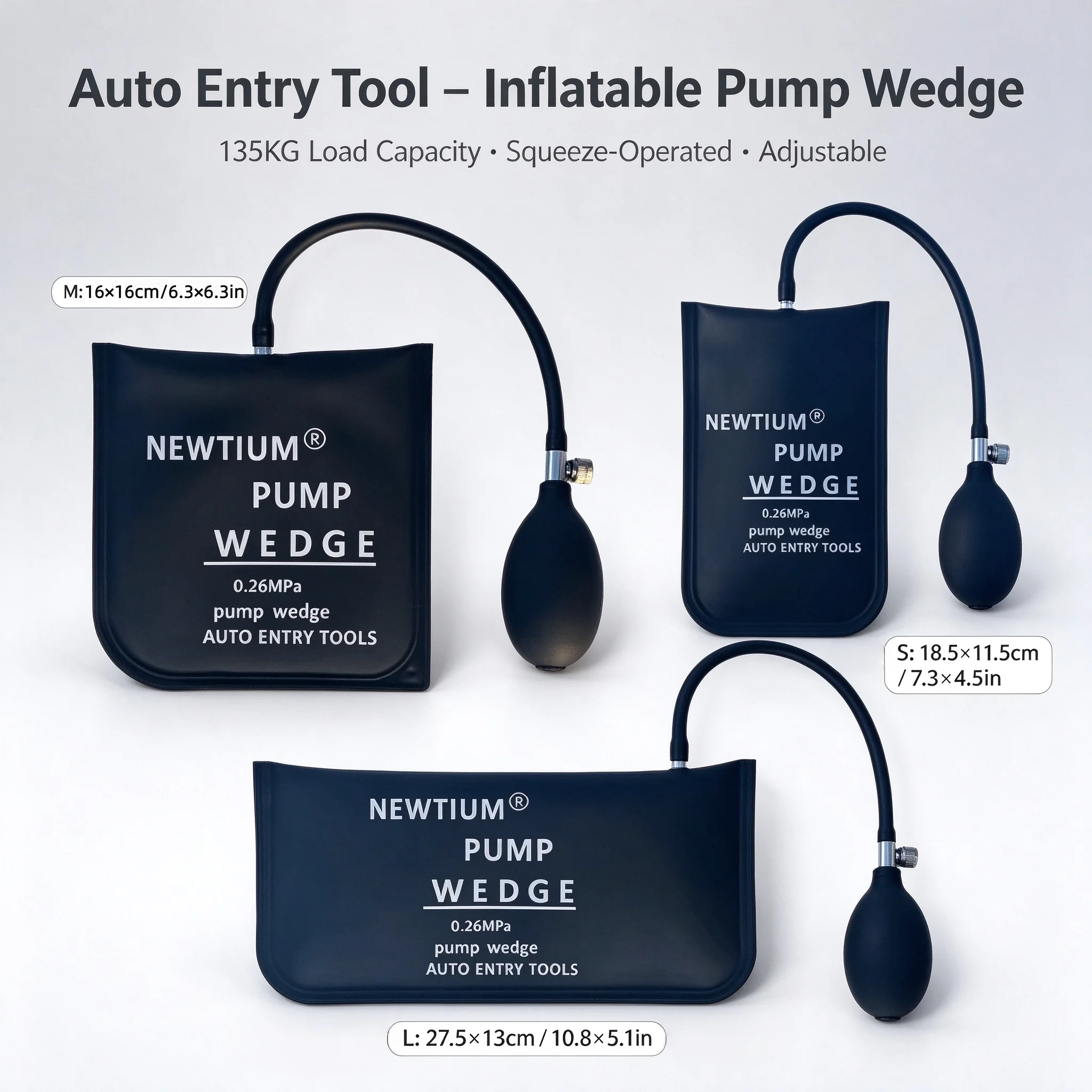 Inflatable Air Wedge Bag, Car Door Lock Opening Kit, Non-Damage Locksmith Tool with Hand Pump, TPU for Auto Window & Door