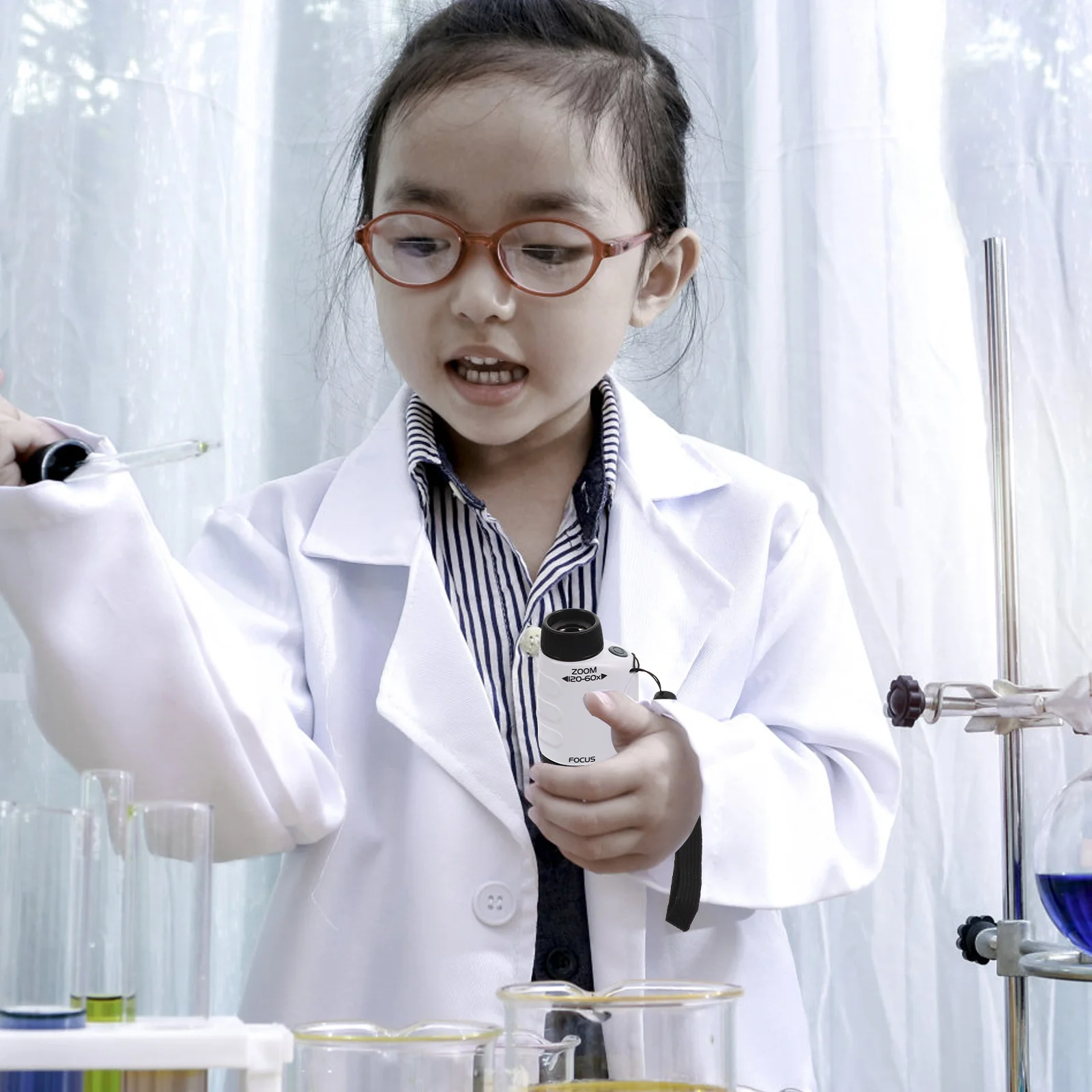 1pc Handheld Microscope Specimen Magnifier For Kids Science Lab Educational Observer School Stem Educational Microscope Tool