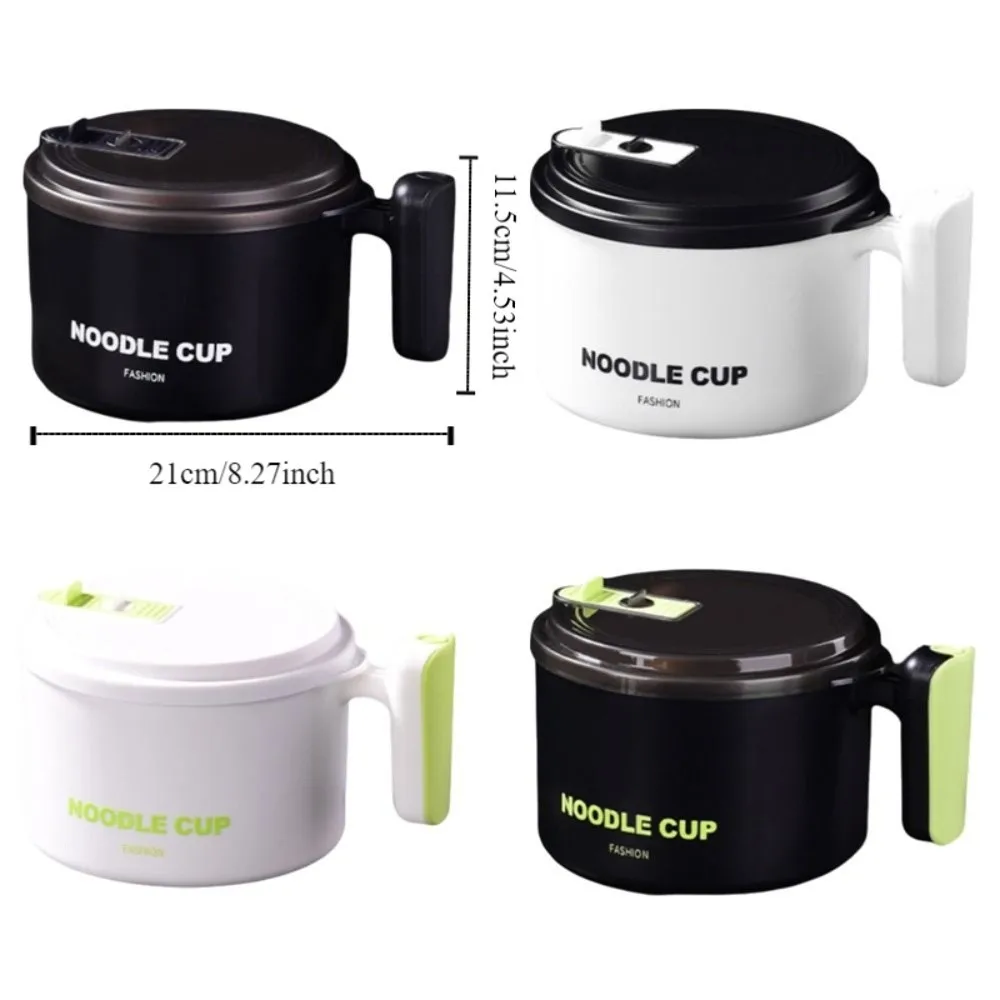 الفولاذ المقاوم للصدأ المعكرونة رامين السلطانية مقاومة للحرارة سعة كبيرة كوب المعكرونة مع غطاء مع مقبض علب الاغذية علب الاغذية