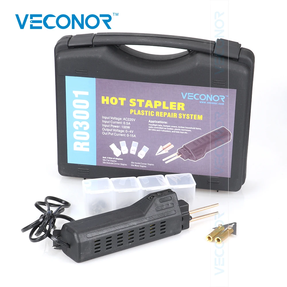 VECONOR Hot Stapler Plastic Repair System Welding Gun Bumper Fairing Auto Body Tool Plastic Welder Staple