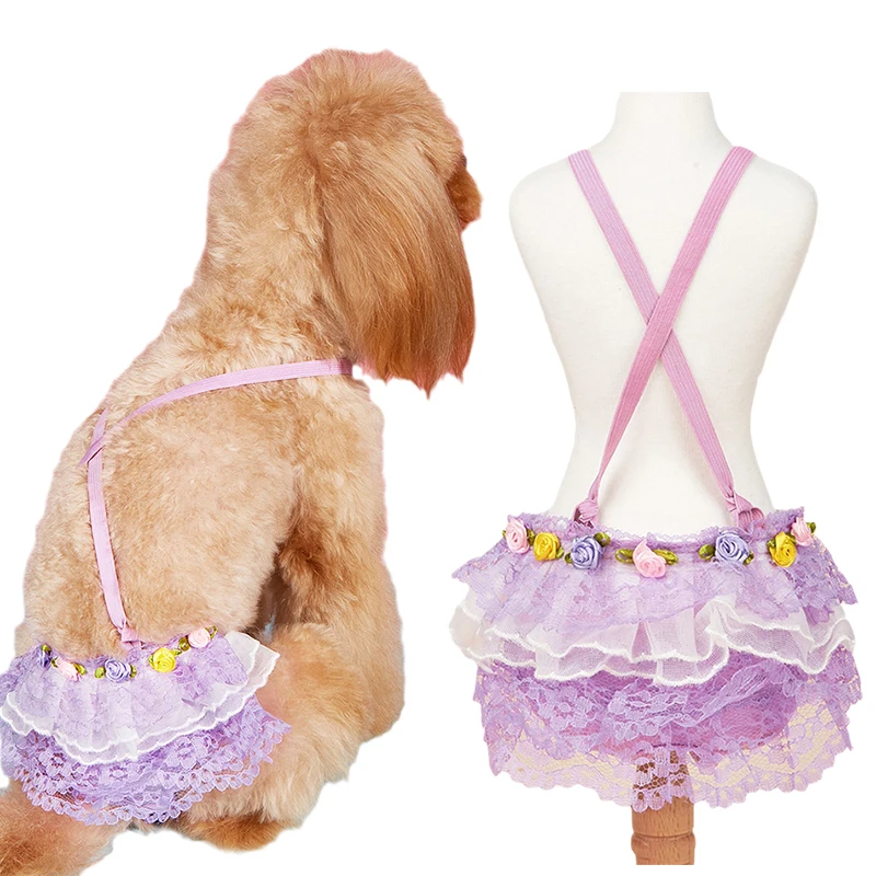 Sexy Lace Shorts Sling Dog Panties for Small Dogs chihuahua Yorkshire Pet Underwear Dog Diapers Female  pañales para perros