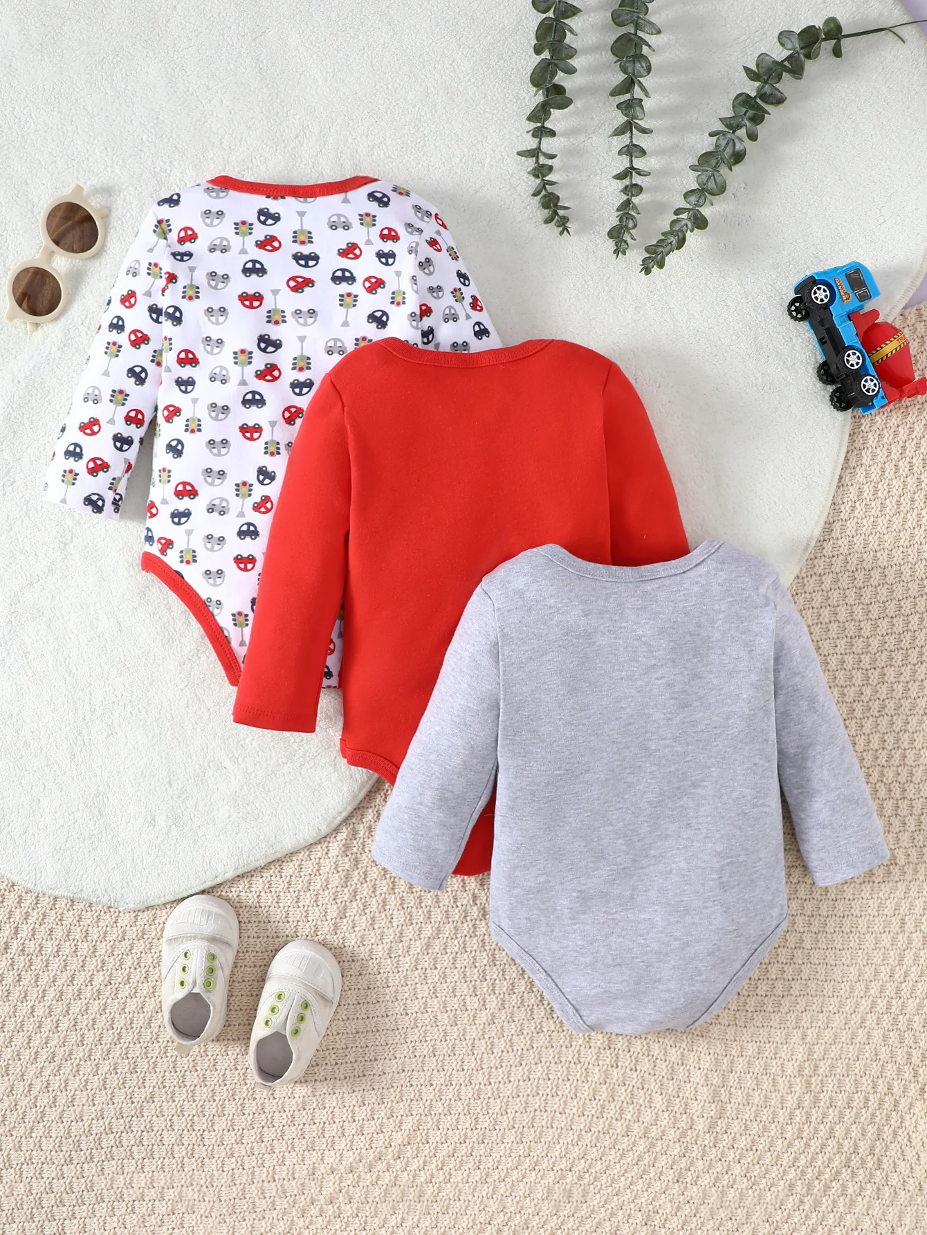 3PCS Spring/Summer New Baby Cotton jumpsuit Fashionable and Cute Cartoon Universe Series Set for Boys Girls with Long Sleeves