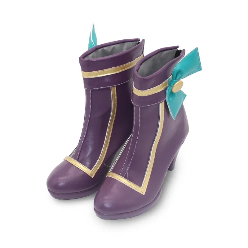 LOL القهوة الحبيب Jinx تأثيري أحذية بو أحذية من الجلد هالوين كرنفال الأحذية تأثيري الدعائم مخصص #5