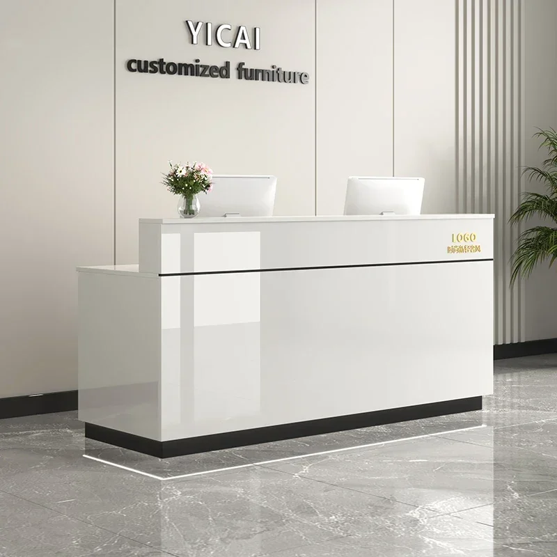 

Shop Consable Reception Desks Church Wood European Office White Desk Modern Service Recepcion Mostrador Beauty Salon Furniture