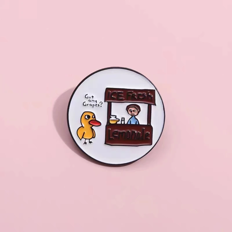 Pin Club | Cute Yellow Duck Animal Brooches Fun conversation fruit stall Cartoon Metal Badge Jewelry Gift Custom Enamel Decorate