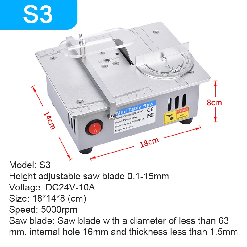 Mini Table Saw Adjustable Speed Small Electric Desktop Saws Household Woodworking DIY  Bench Cutting Tool Machine 775 Motor