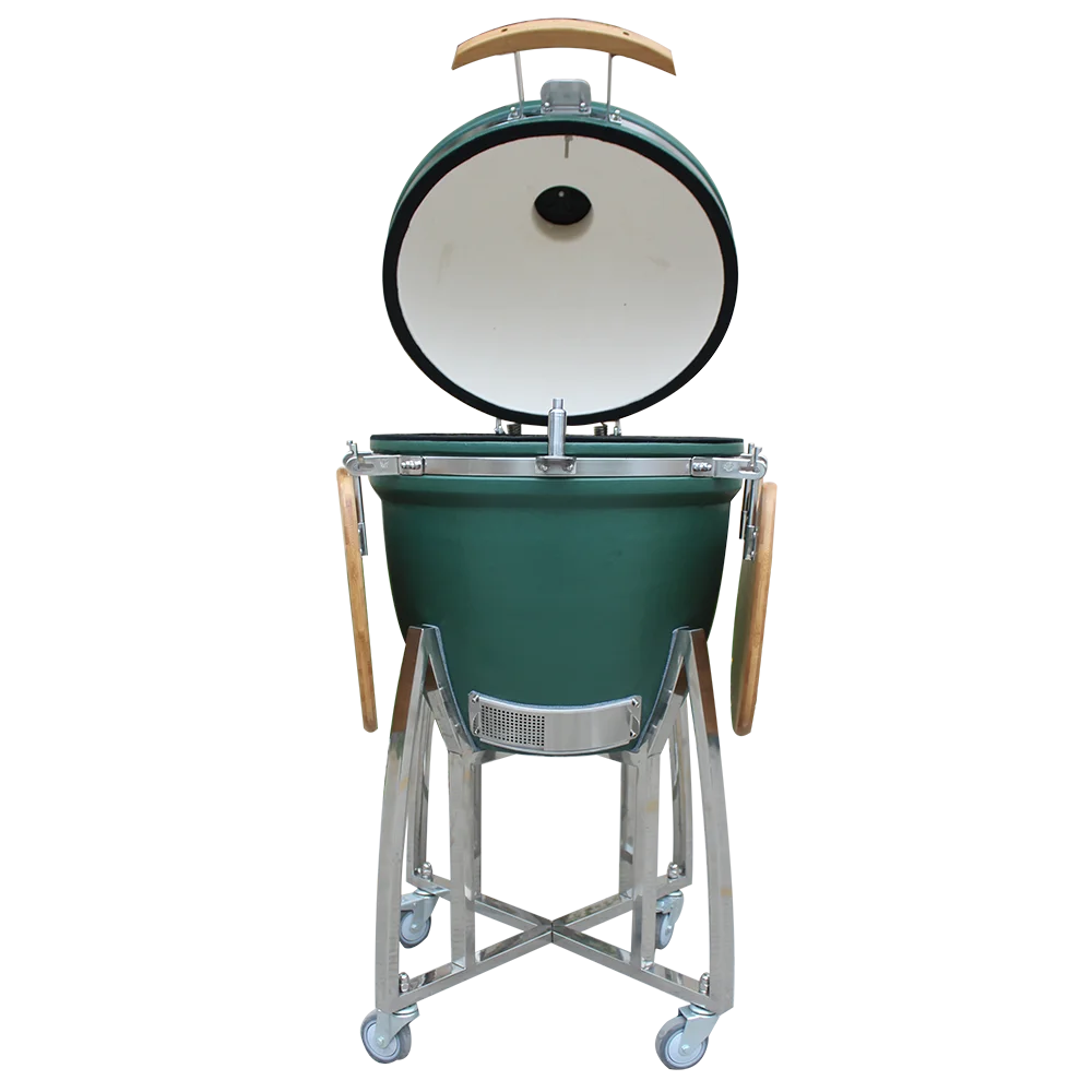 

Auplex зеленый 21-дюймовый гриль-камадо для барбекю, керамический садовый гриль для приготовления пищи, уличный угольный барбекю