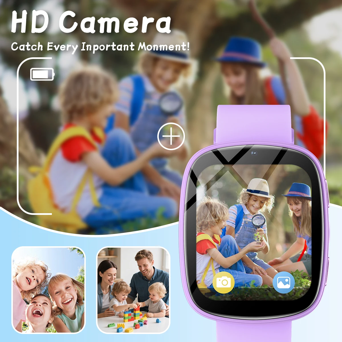 NEW Smart Watch for Children Touch Screen Camera Control 260mAh Long Battery Flashlight 22 Games Learn Partners Boys Girls Gifts