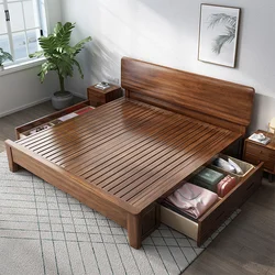 Widen by two meters, two walnut double beds, two meters, two big beds, solid wood, two times, twenty-two meters, oversized beds,