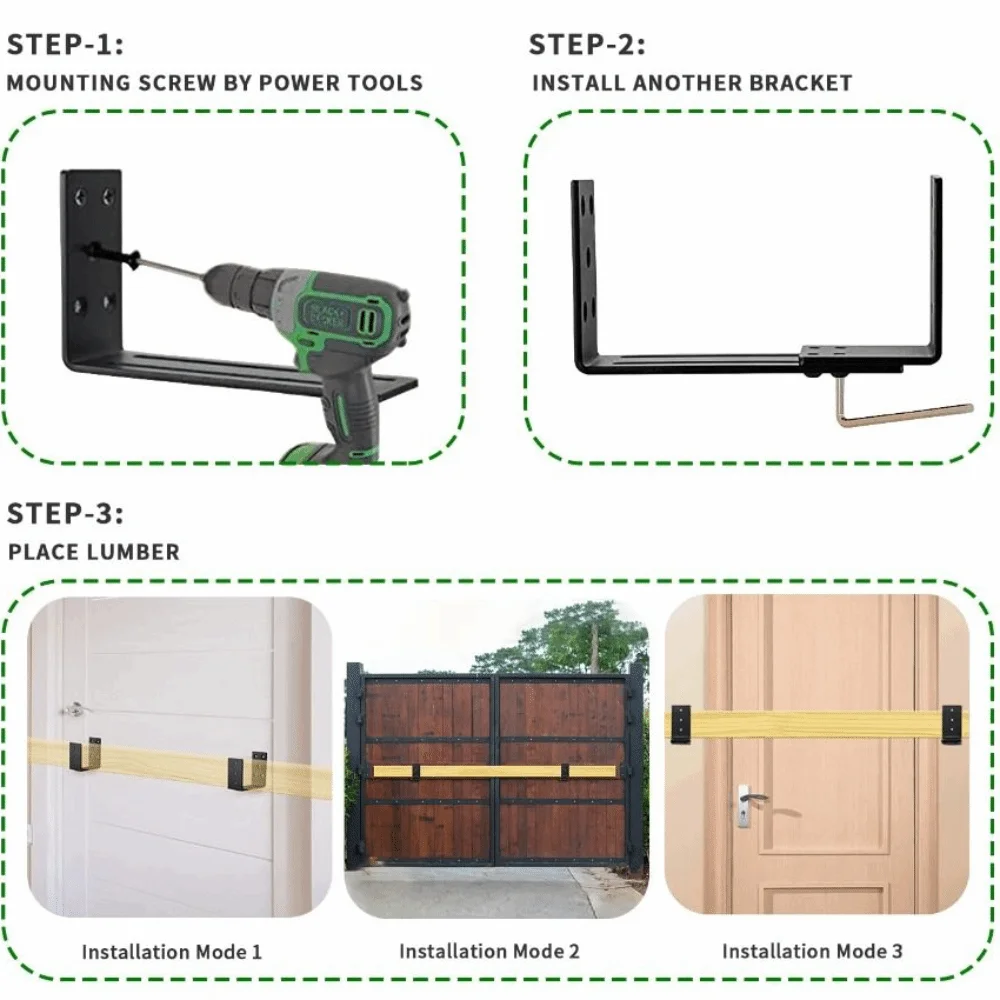 

Усиленный U-образный дверной кронштейн из углеродистой стали с защитой от коррозии для надежной фиксации и устойчивости двери
