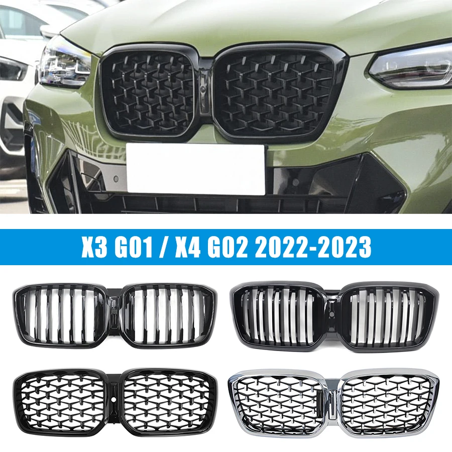 for BMW X3 G01 / X4 G02 2022 2023 sDrive20i xDrive20i  M40i Sports M Style Front Kidney Grills SUV Car Tuning Grille