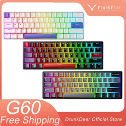 DrunkDeer G60 Rapid Trigger Gaming Keyboard, Mechanical Keyboards, Hyper Fast Magnetic Switch Keyboard, RGB 60% Compact 61 Keys