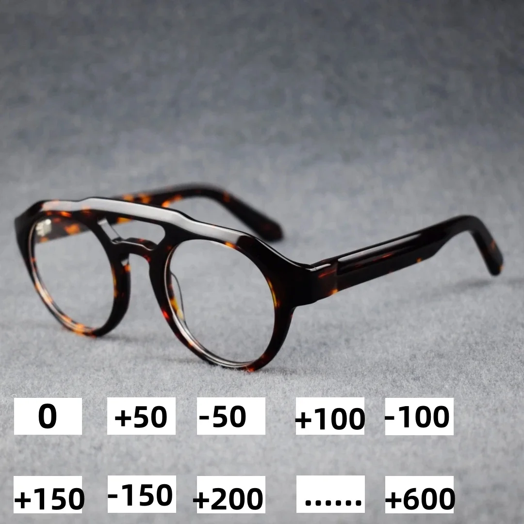 Acetate reading glasses lady Round Optical presbyopic spectacles dioptric -50 -100 +100 +125 +150 +350 myopia eyeglasses