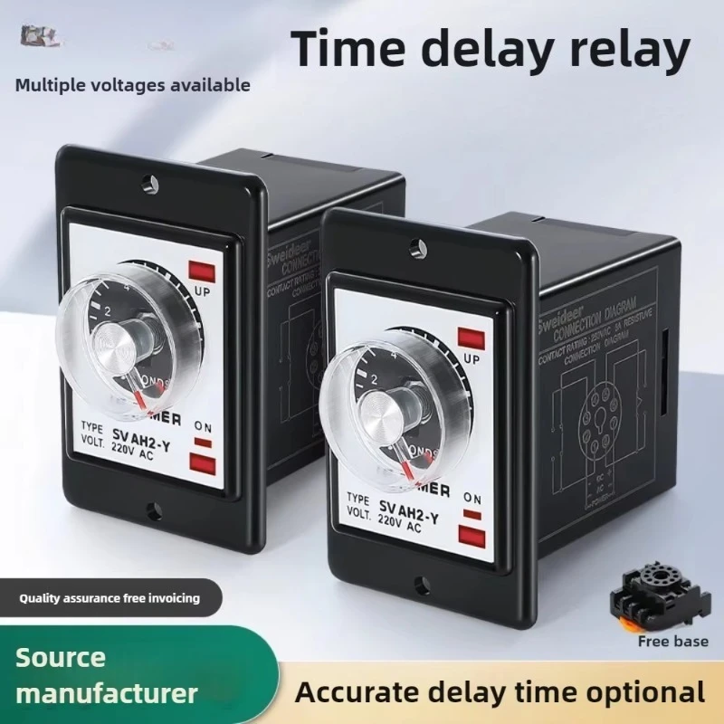 AH2-Y Pointer Time Relay with 10s Knob Delay AC220V Controller 12V 24v Product Category Relay