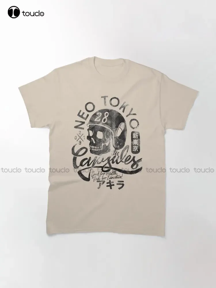 The Capsules - Black Ink Akira Manga Anime Otaku Kaneda Tetsuo Biker Motorcycle Skull Classic T-Shirt Custom Gift Xs-5Xl Tshirt view 2