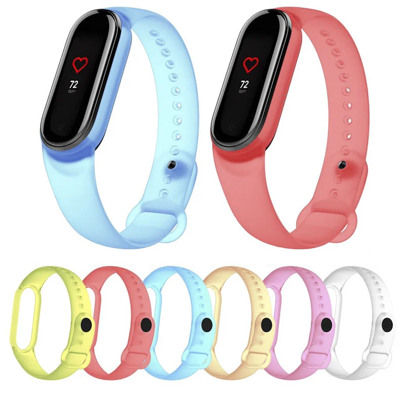 For xiaomi mi band 5 6 transparent strap new colorful miband 4 strap silicone mi band 4 3 belt replacement for xiaomi mi 4 band