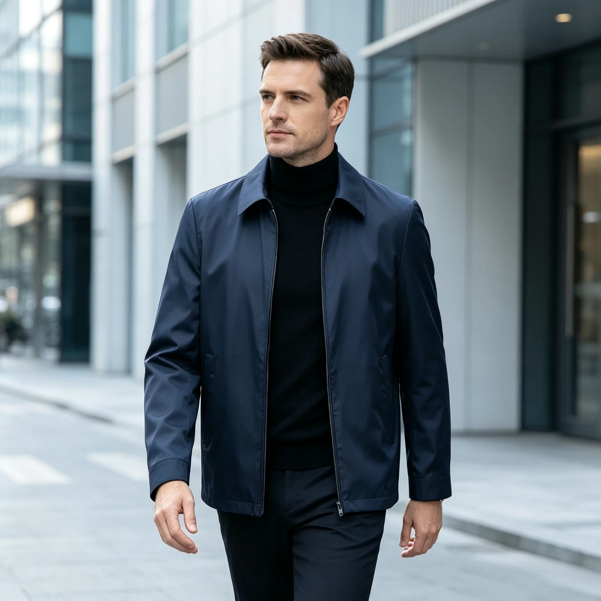 Mens Lightweight Silk Suit Jacket Elastic Wrinkle Free Breathable Casual Blazer Daily Outfit