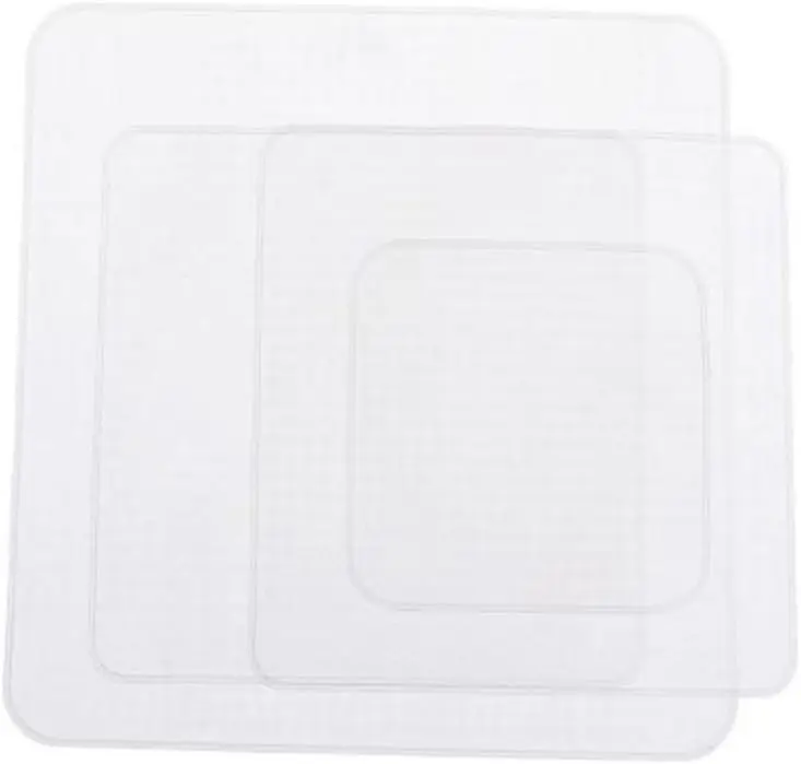 

4 Pcs Food Container Cover, Transparent Silicone Stretch Lids Reusable Microwave Food Cover 3 Sizes Square Bowl Cup Cover Fresh