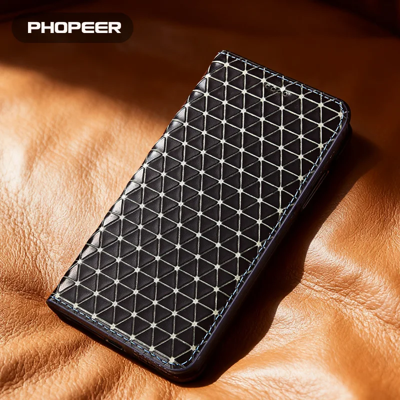 Luxury Genuine Leather flip Case for Asus Rog Google Pixel 9A 9 8 8A 7 6 6A 5 4A 3 2 A XL Pro Fold phone case checkered pattern - view 5