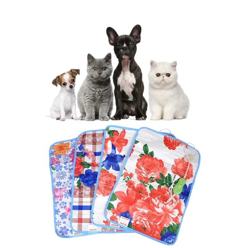 60x40cm 2Gears Pet Electric Heating Pads Heated Blanket Heated Blanket Dog Cats Warmer Mat Dog Bed Cat Bed Random Color 220V 18W