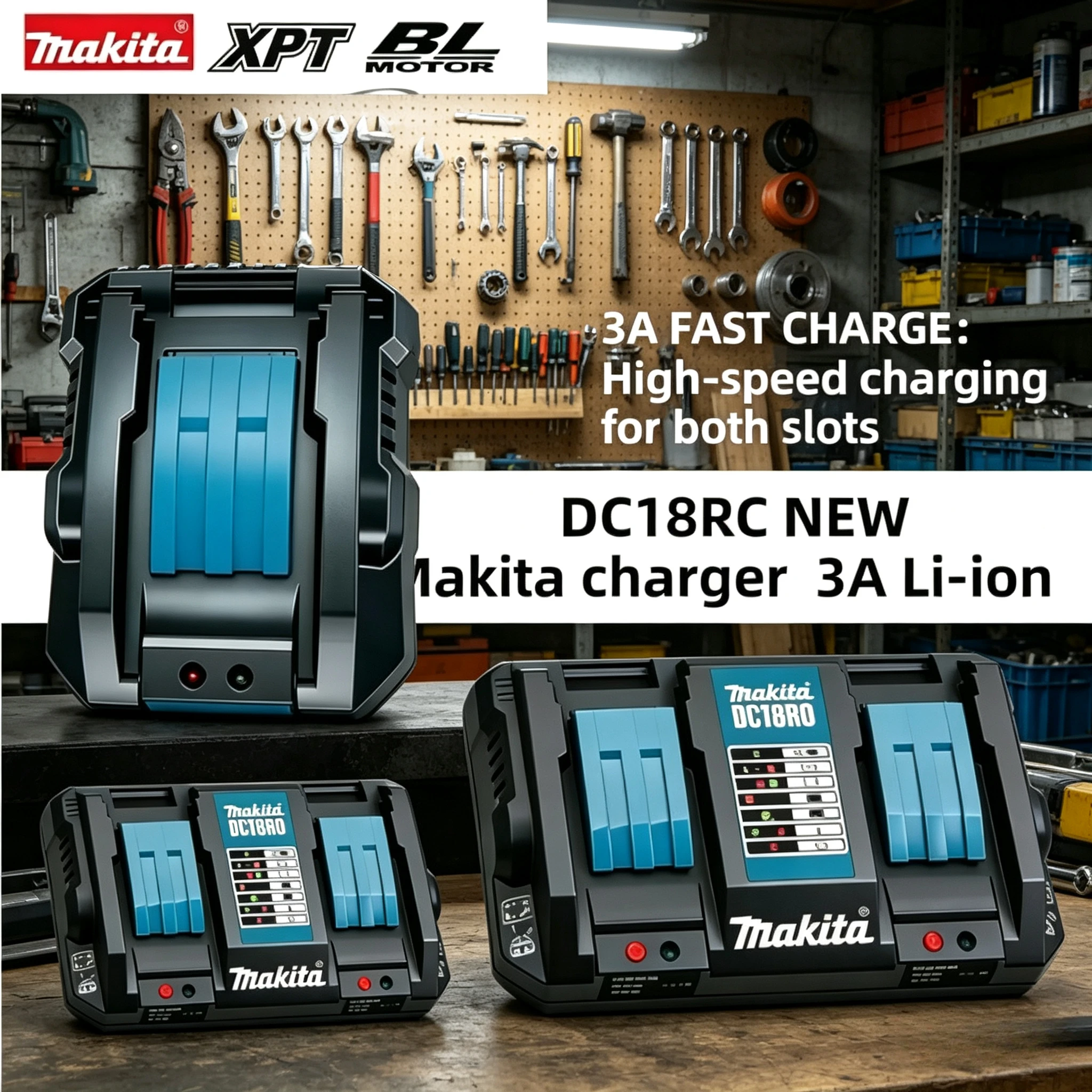 

Original Makita 18V 6.0Ah Li-ion Battery + DC18RC Fast Charger Kit, Compatible with 180+ LXT Power Tools, Free Shipping