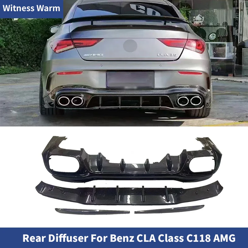 Diffuseur arrière en fibre de carbone, spoiler de pare-chocs pour Mercedes Benz C118 CLA Class AMG CLA35 CLA45S 2020-2023