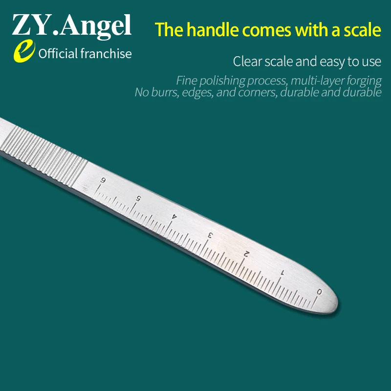 ด้ามมีดผ่าตัดทางการแพทย์ 3 #   มีดผ่าตัดพลาสติกทางการแพทย์ 4 หัว ทำจากสแตนเลสผสมไทเทเนียมอย่างหนา พร้อมสเกล