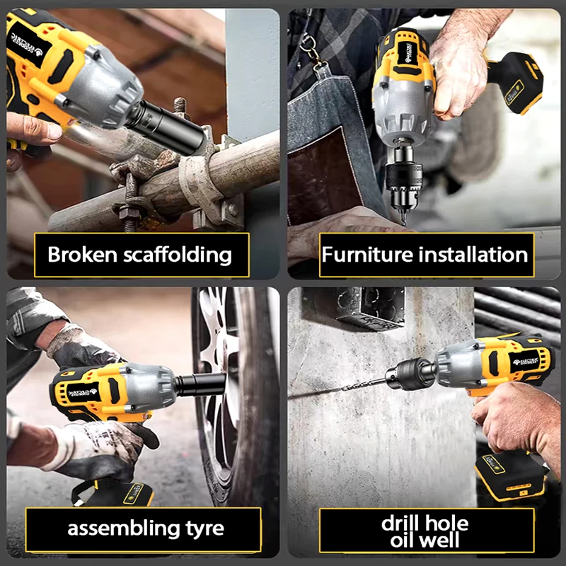 Imagem -03 - Deusa Elétrica Chave de Impacto sem Fio Torque Máximo 1800nm Remoção Driver Elétrico Ferramenta Elétrica Reparo Roda Carro para Bateria Dewalt