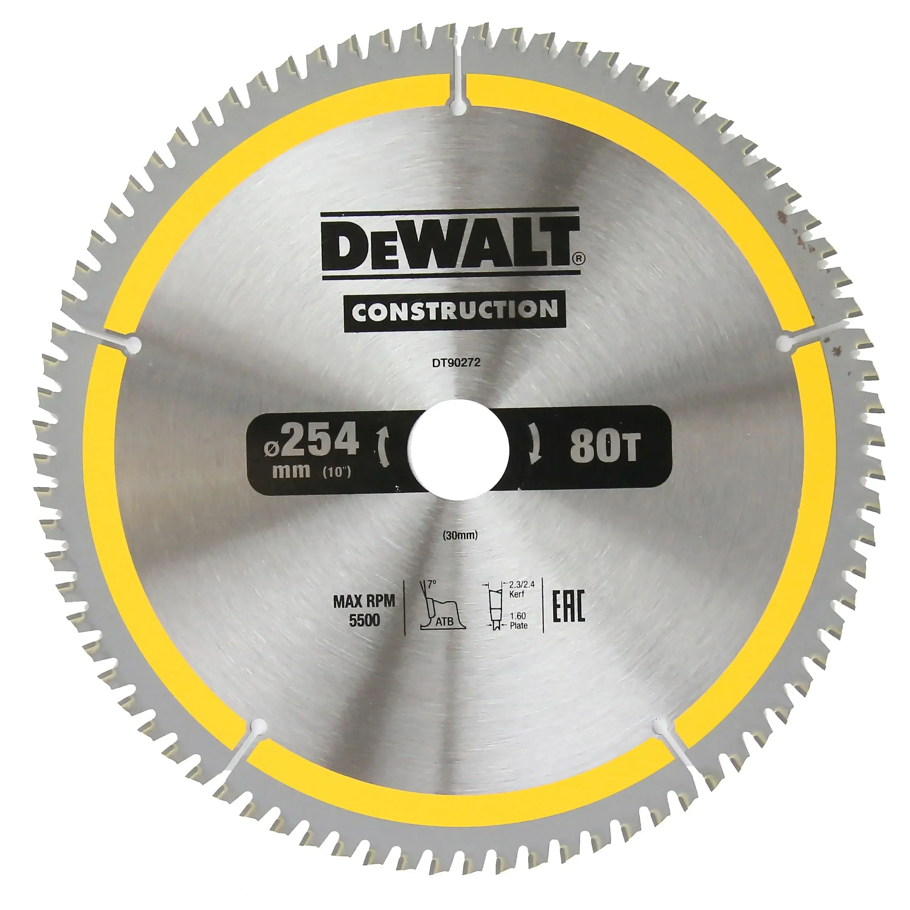 Imagem -06 - Dewalt Construção Circular Saw Blade Acessórios para Ferramentas Elétricas Dt90272 Dt90250 254 mm 60t 80t Dt90272-a9 Dt90250-a9