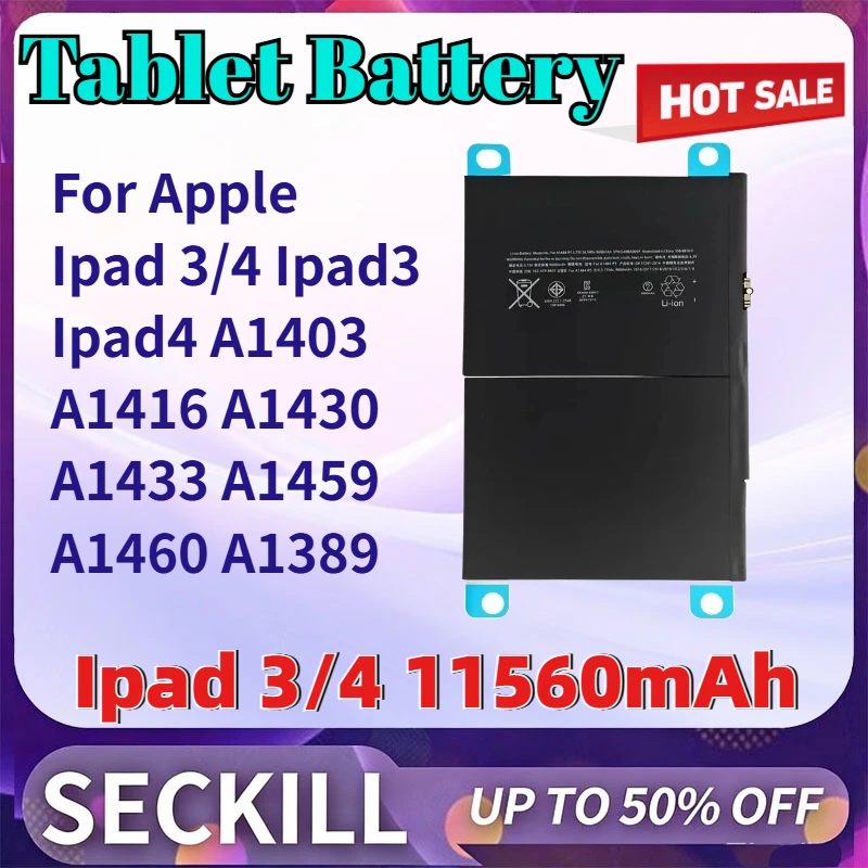 High-Quality Tablet Battery for Apple Ipad 3/4 Ipad3 Ipad4 A1403 A1416 A1430 A1433 A1459 A1460 A1389 Fast Shipping