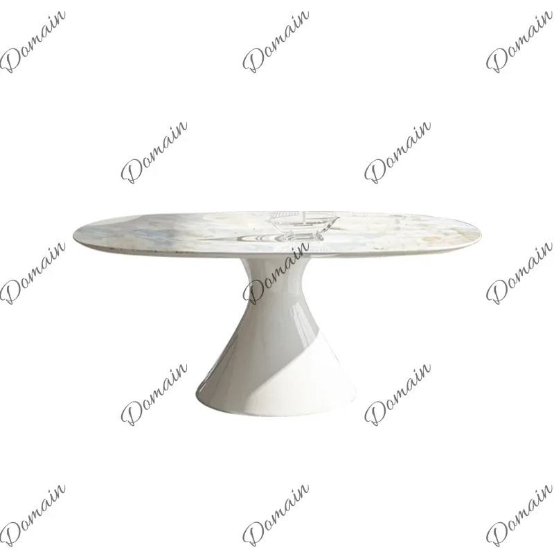 Blue Luxury Stone Light Luxury Marble Dining Table French Oval Modern Simple Household Dining Table