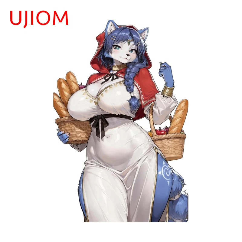 UJIOM Furry Seductive Girl Big Chest Wall Sticker Fashion Popular Funny Occlusion Scratch Edgy Decal Vinyl Creative Stickers