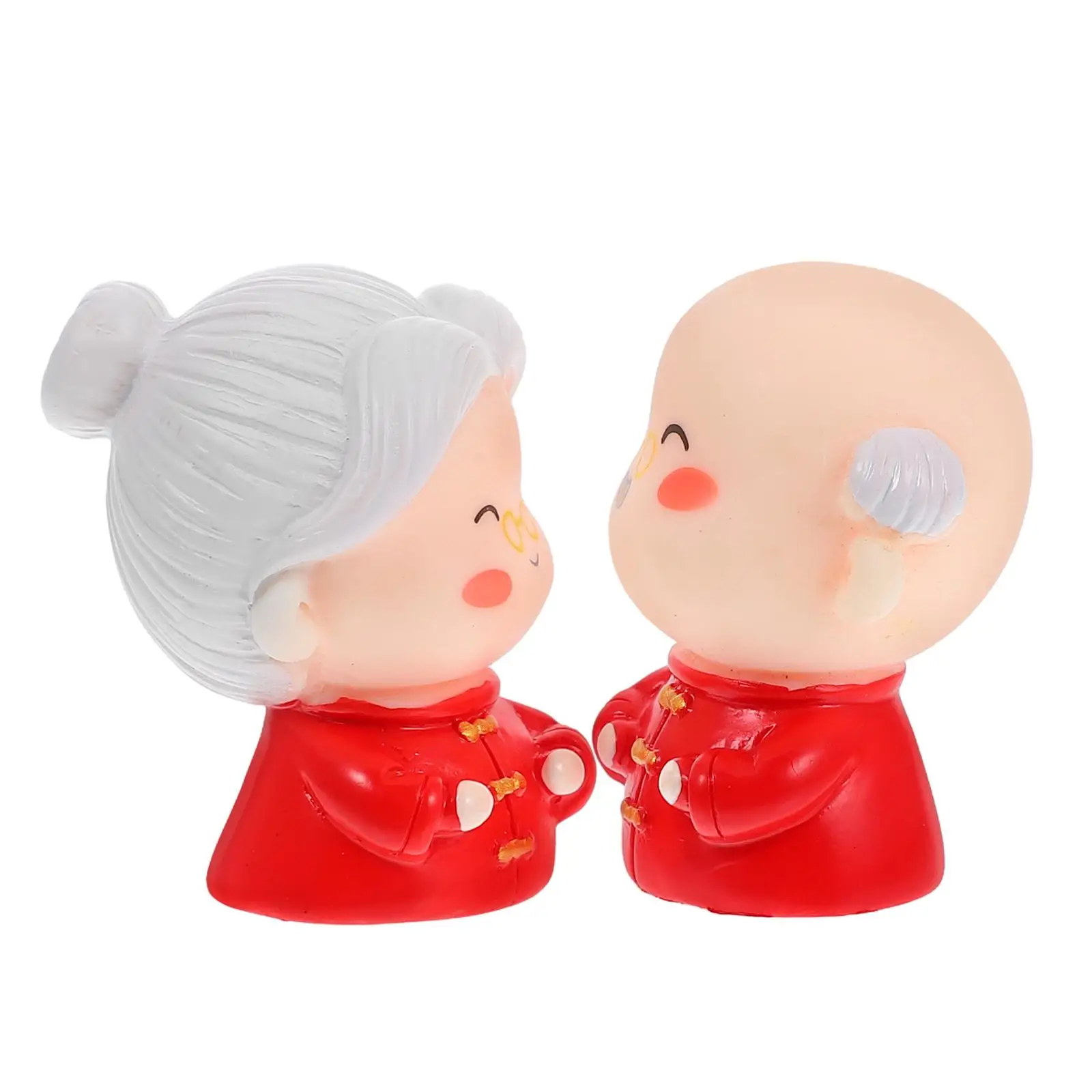 

Anniversary Cake Ornaments Older Couple Commemorate Grandparents Figurines Elderly