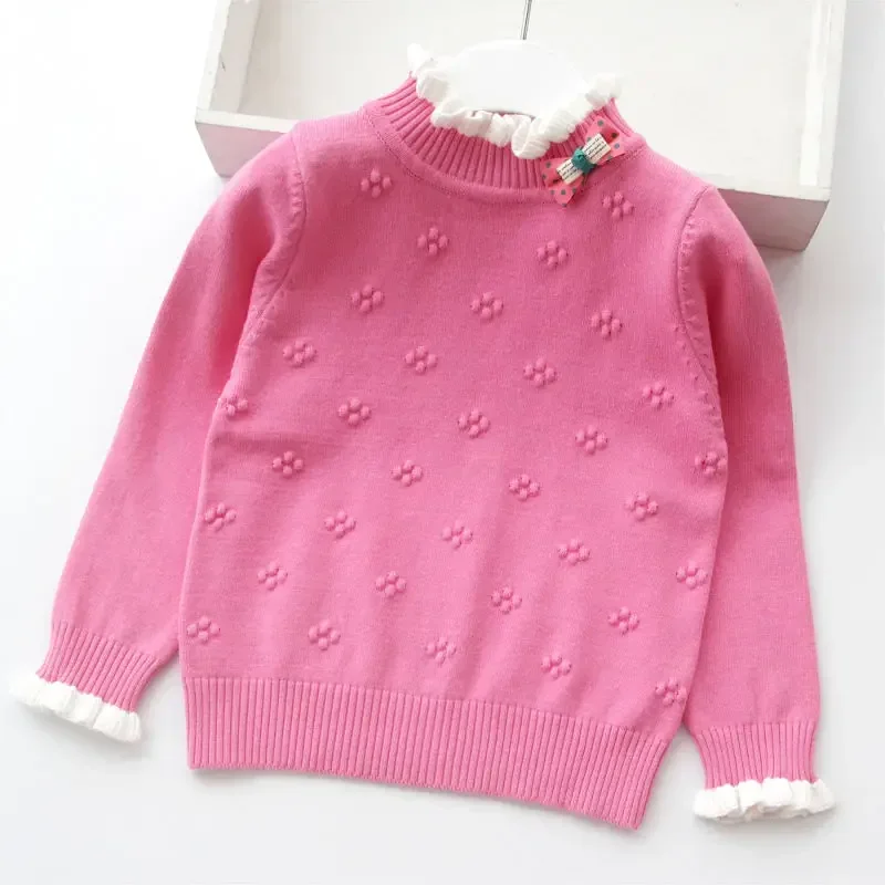 Pullovers de malha grossa infantil, suéteres quentes para meninas, moda infantil, RT131, outono, inverno, novo, 2023