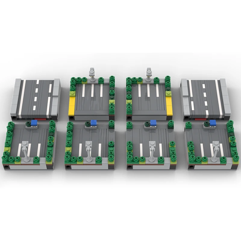 522Parts Microscale Road Parking Lot Modules Building Blocks Urban Street Layout Landscape Model DIY Assembly Display Gifts Toy