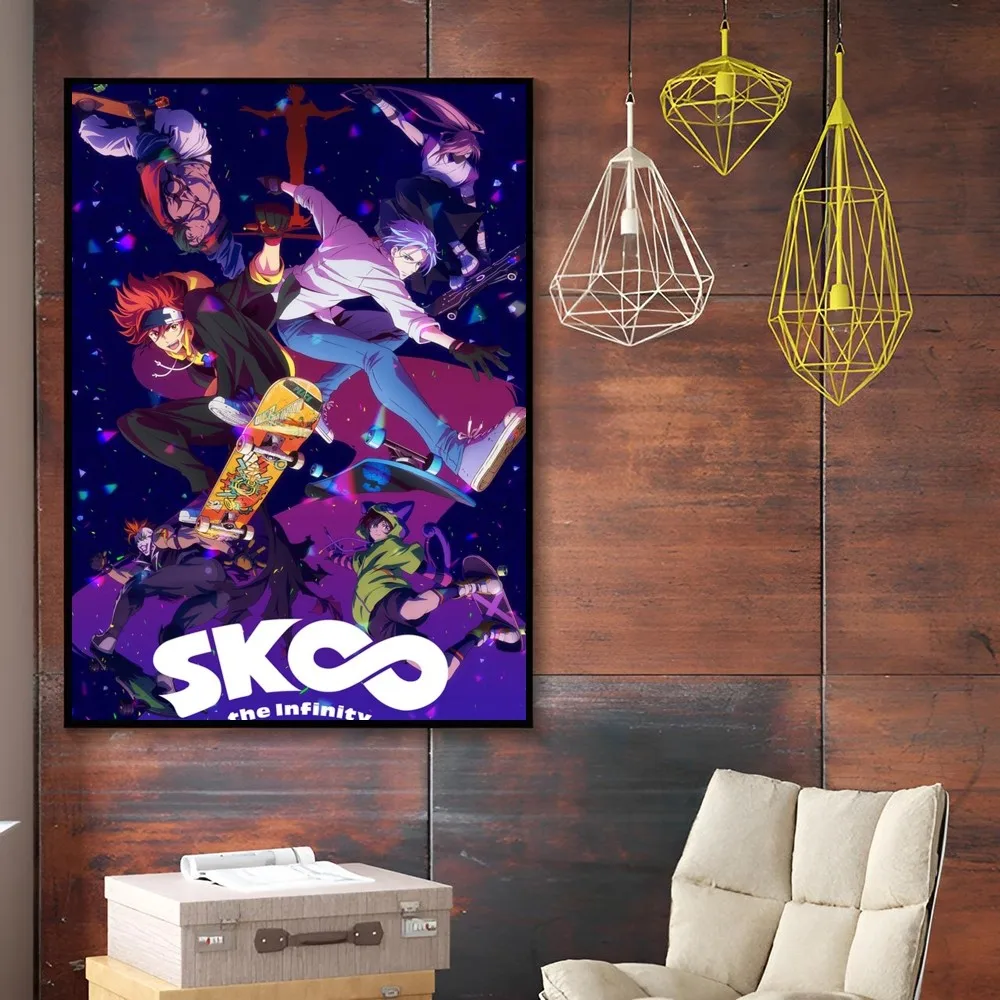 1PC Anime Cool Boy S-Sk8 The Infinity Poster Self-adhesive Art Waterproof Paper Sticker Coffee House Bar Room Wall Decor