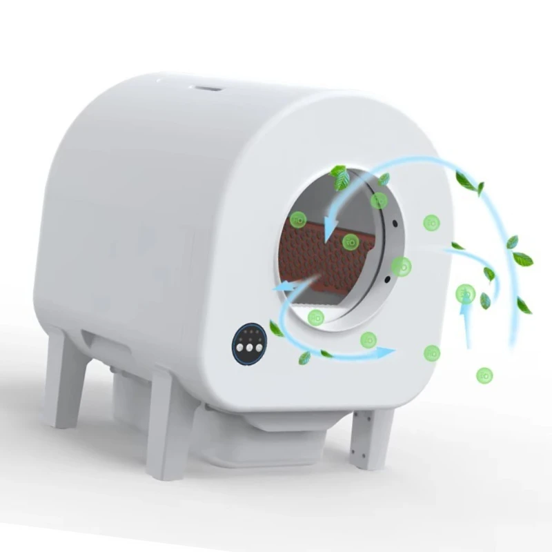 Smart Self Cleaning Cat Litter Box Automatic Fully Enclosed Cat Toilet with Anti-Pinch Sensor