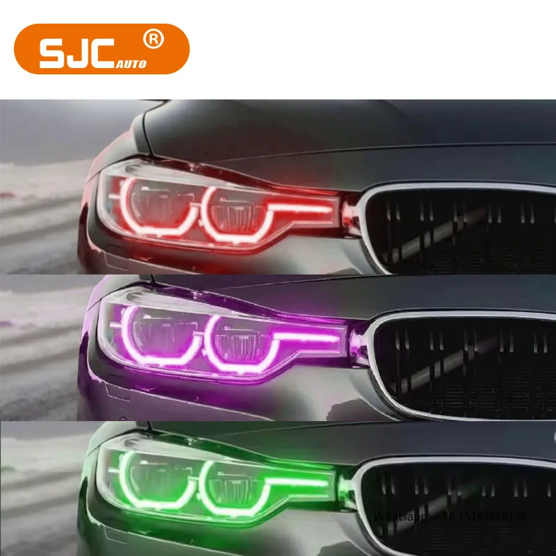 SJC Auto für BMW 3er F30 DRL RGB-Modul 2016–2019 Buntes Modul Angel Eyes APP-Steuerung Tagfahrlicht NUR LCI-LED