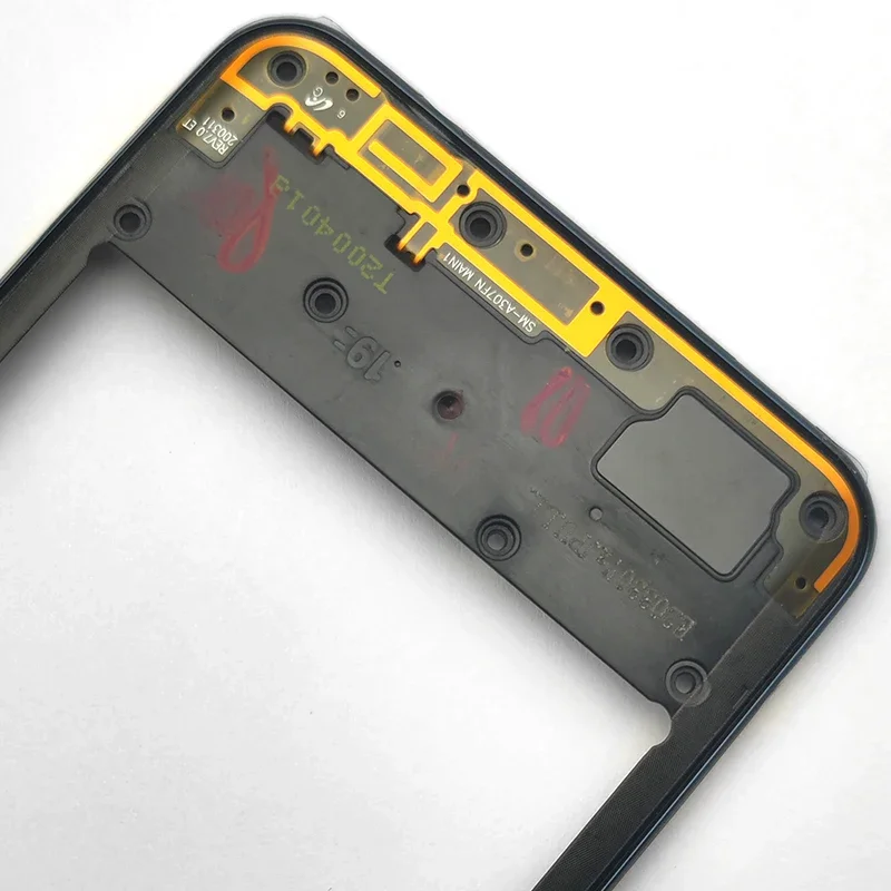 Telaio centrale per Samsung Galaxy A30S A307 A307F A307FN A307G Custodia con pulsanti laterali + Cover posteriore batteria posteriore
