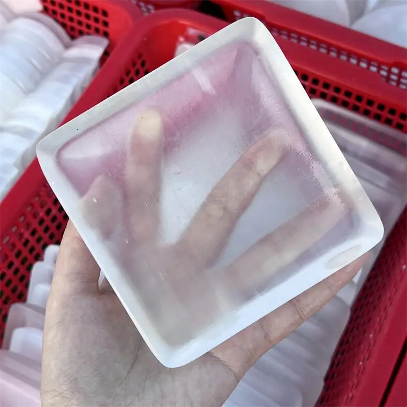 

Natural White Selenite Cube Bowl Carving Gemstone Reiki Healing Stone Home Decor Christmas Holiday Gift 1pcs