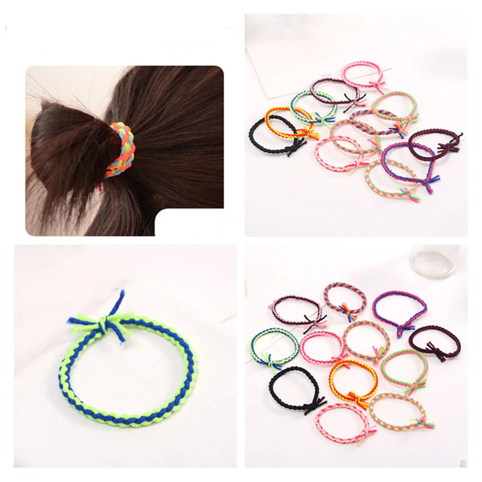 

100Pcs Vibrant Elastic Hair Ties Ponytail Holders Hair Accessories for Women Casual Daily Wear