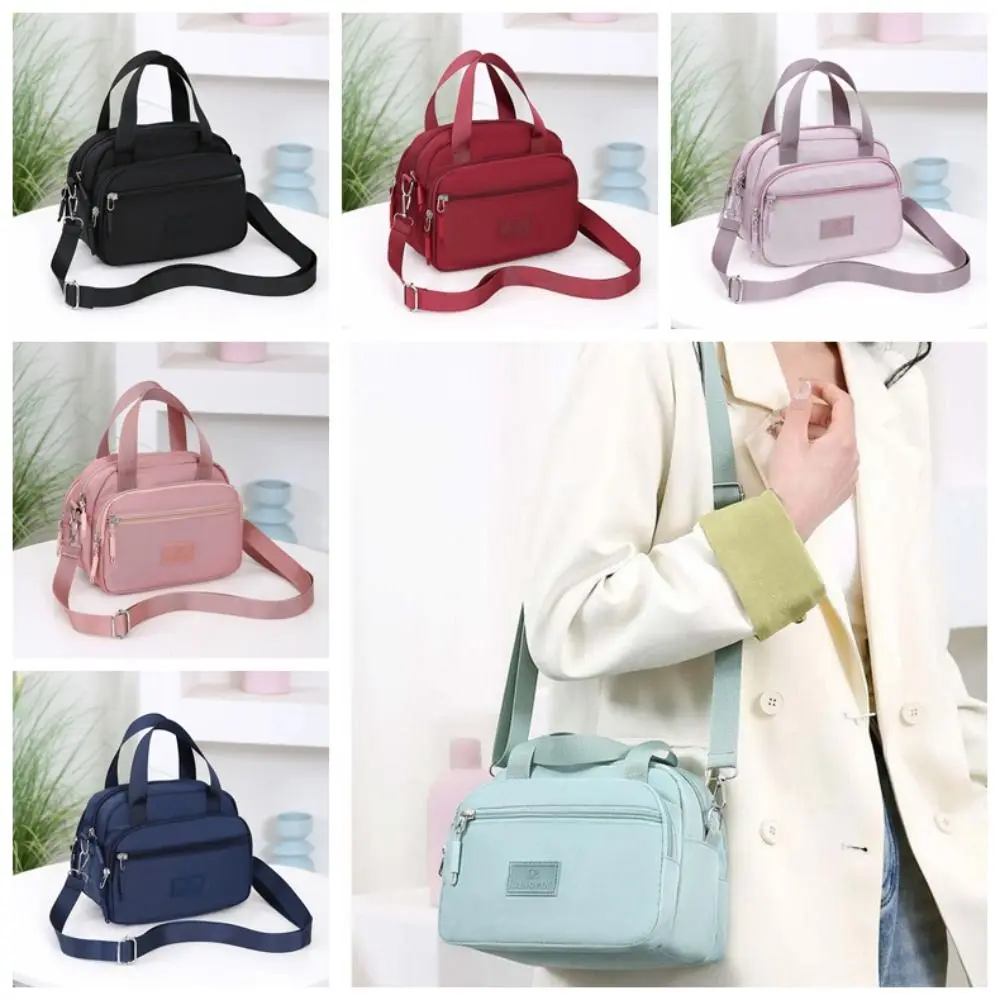 

Portable Multi Pouch Zipper Crossbody Bag Niche Design Nylon Shoulder Bag Solid Color Korean Style Small Phone Bag Storage Bag