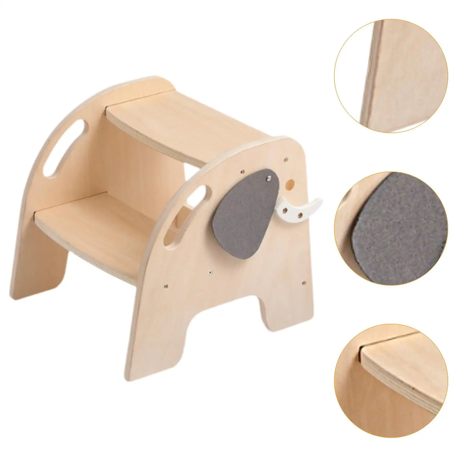 Taburete con escalón, muebles portátiles de alta resistencia con asas, taburete para guardería, mesita de noche, niños, niñas, niños, lavabo de baño