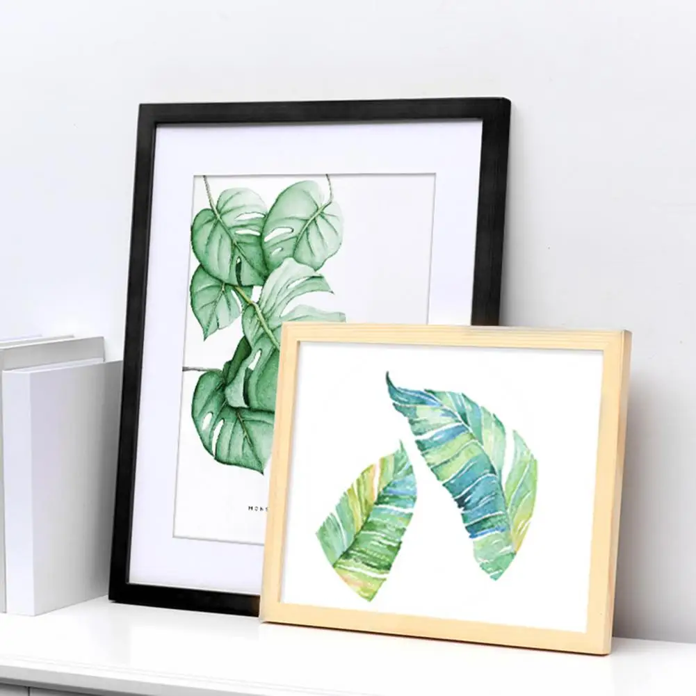 8/10-Inch Wooden Poster Frame High Clarity Glass Horizontal Vertical Art Gallery Wall Painting Photo Picture Display Frame Rack