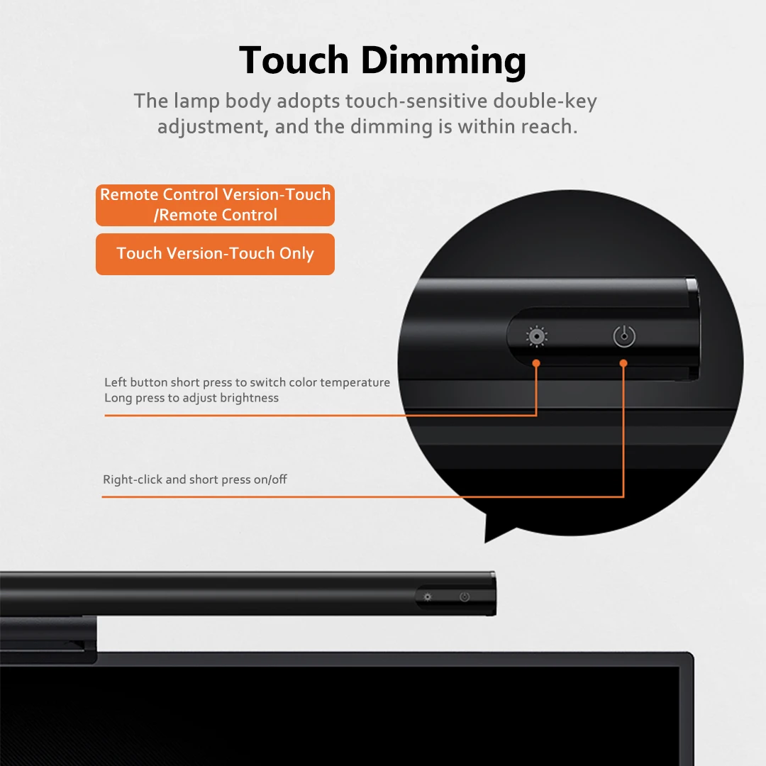 Lymax-ハンギングスクリーンバー,デスクランプ,目の保護,コンピューターモニター,タッチライト,ワイヤレスリモコン