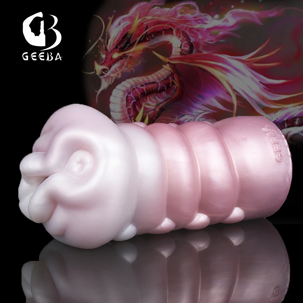 GEEBA New Imitate Dragon Masturbator Male Silicone Soft Aircraft Cup Realistic Vaginal Tight Pussy Sex Tool Sexy Toys For Men